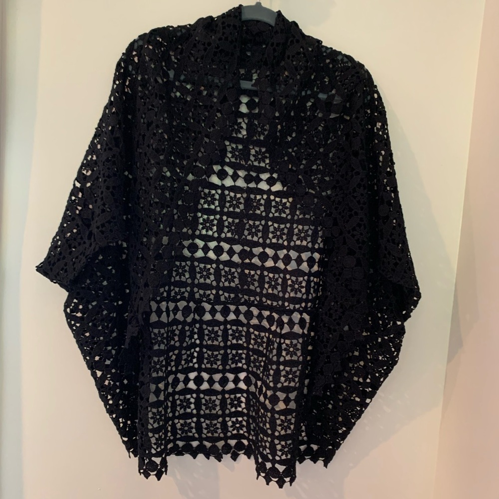 Black lace cardigan. One size